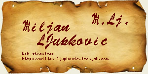 Miljan LJupković vizit kartica